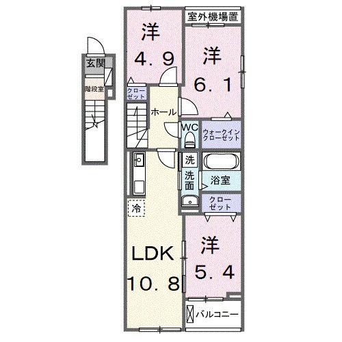  シエル白岡 I(3LDK/2階)の間取り写真