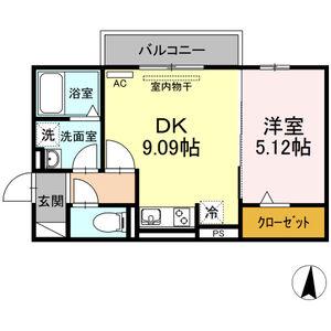 ブリーズコート常滑(1DK/2階)の間取り写真
