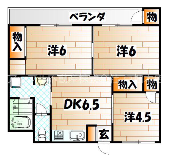 E-LUX祇園原(3DK/3階)の間取り写真