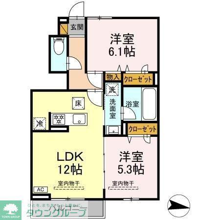 ブラビッシーモ II(2LDK/1階)の間取り写真
