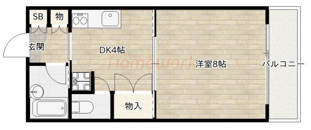 ヴィオレ外院(1DK/1階)の間取り写真