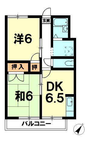 ロジュマンコーポ(2DK/2階)の間取り写真