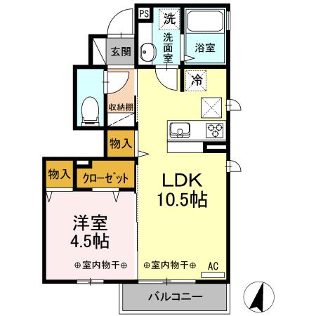 フィオーレ/ルミエール ルミエール(1LDK/1階)の間取り写真