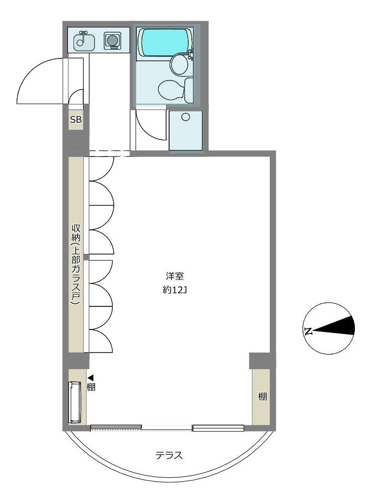 YKマンション(ワンルーム/1階)の間取り写真