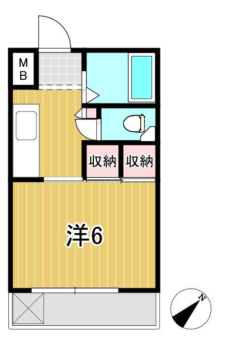 久下谷ハイツ(1K/1階)の間取り写真