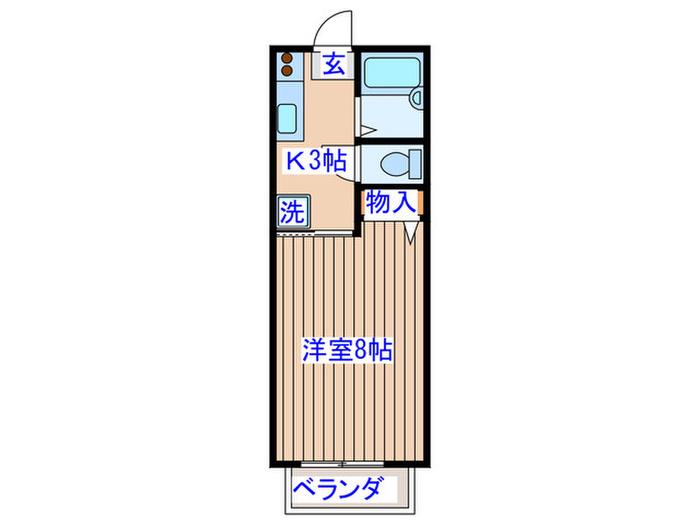 トゥインクルコート大手町(1K/1階)の間取り写真