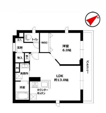 LUSSO(1LDK/3階)の間取り写真