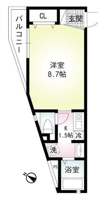 ルネッタ巣鴨(1K/2階)の間取り写真