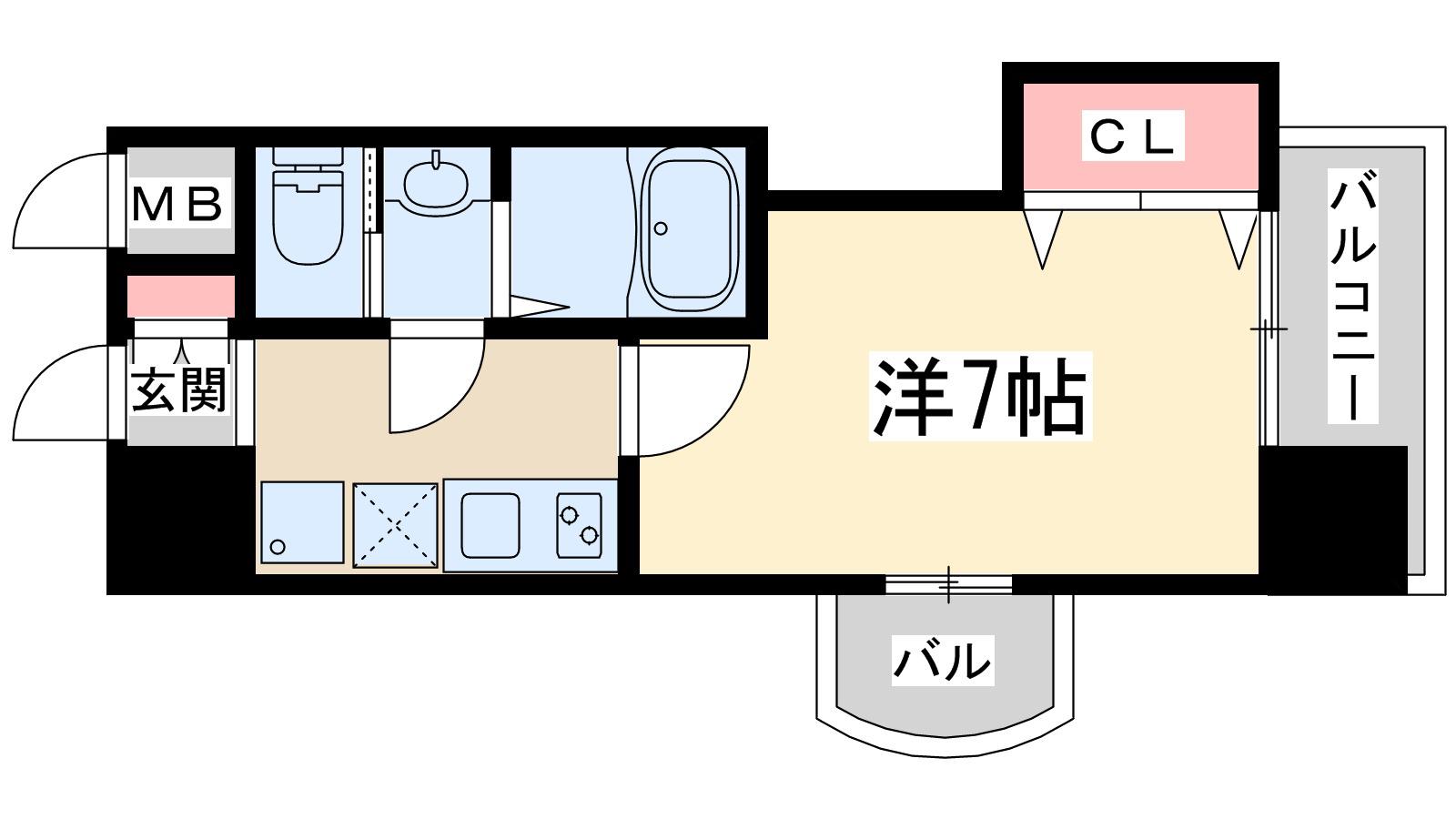 ラグゼ新大阪イーストⅡ(1K/10階)の間取り写真