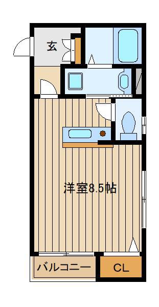 イナハイム田無(ワンルーム/2階)の間取り写真