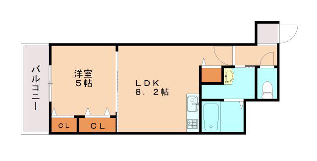 フジパレス西本町(1LDK/2階)の間取り写真