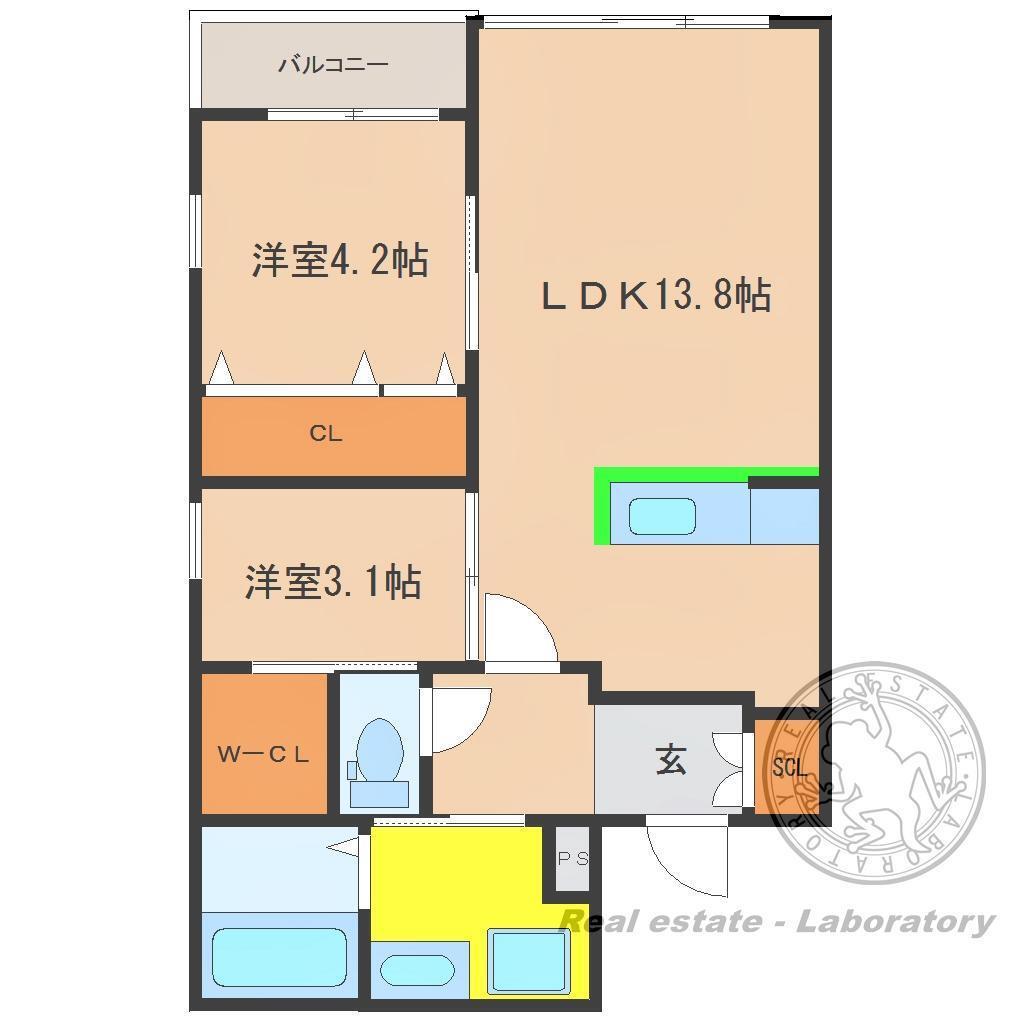 ALTE MEISTER RINO (2LDK/1階)の間取り写真
