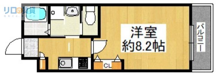 ラ・フォルム宝塚栄町(1K/3階)の間取り写真