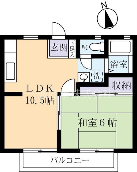 ハイムサンエー(1LDK/2階)の間取り写真