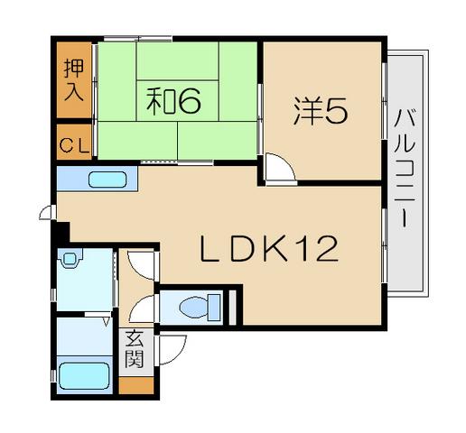 カーサカナマキ(2LDK/2階)の間取り写真