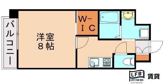 ハーヌルNAKAI(1K/2階)の間取り写真