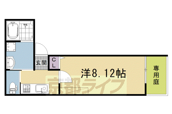MESA VERDE 京都西大路三条(1K/1階)の間取り写真