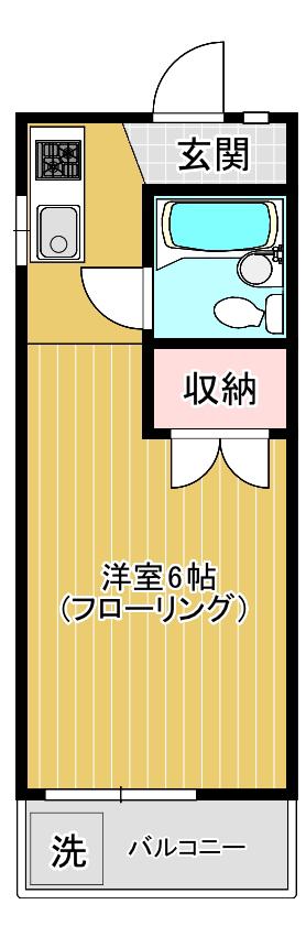 マイコーポ(ワンルーム/2階)の間取り写真
