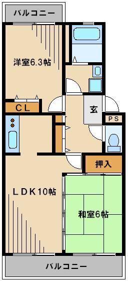 COMFORT(2LDK/1階)の間取り写真
