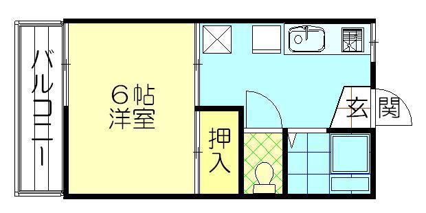 タウニィロワール(1K/2階)の間取り写真