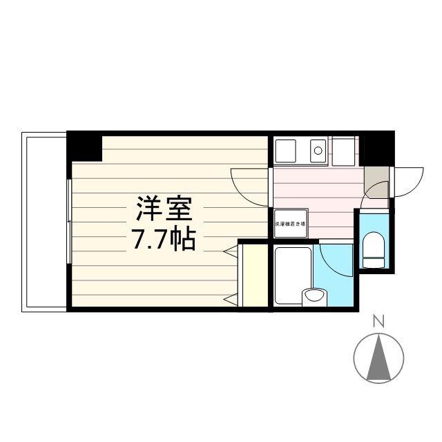 リエス原町(1K/4階)の間取り写真