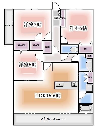 ロフティ多治見駅前(3LDK/12階)の間取り写真