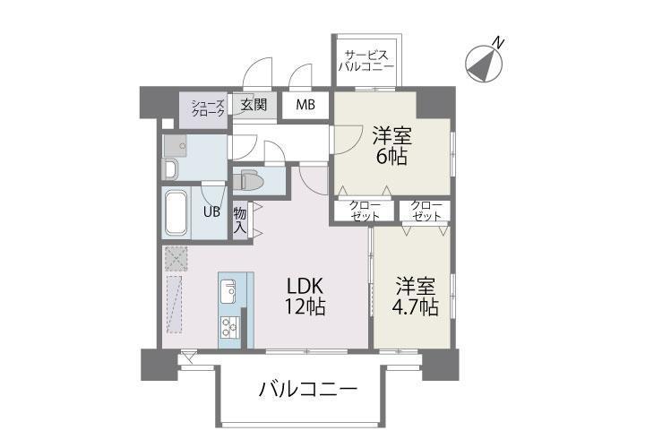 MODERN PALAZZO 博多デュオグランデウエスト(2LDK/10階)の間取り写真