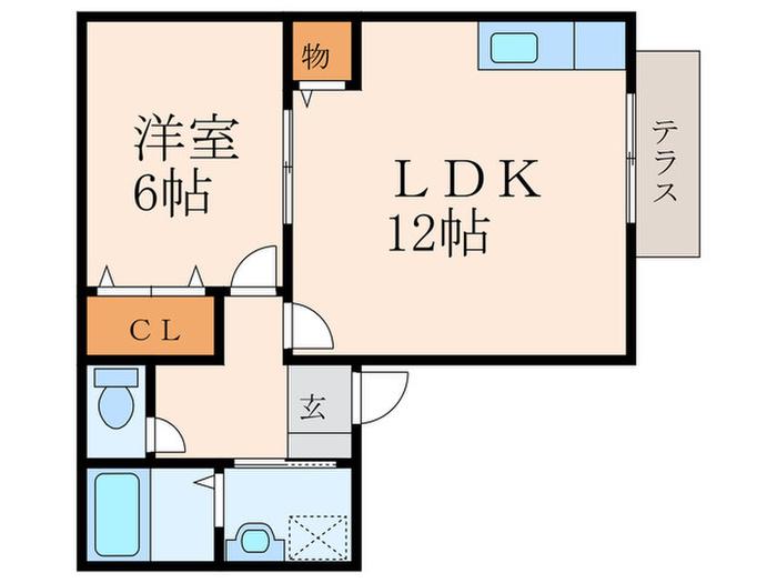 ハイツ・サンライズ(1LDK/1階)の間取り写真