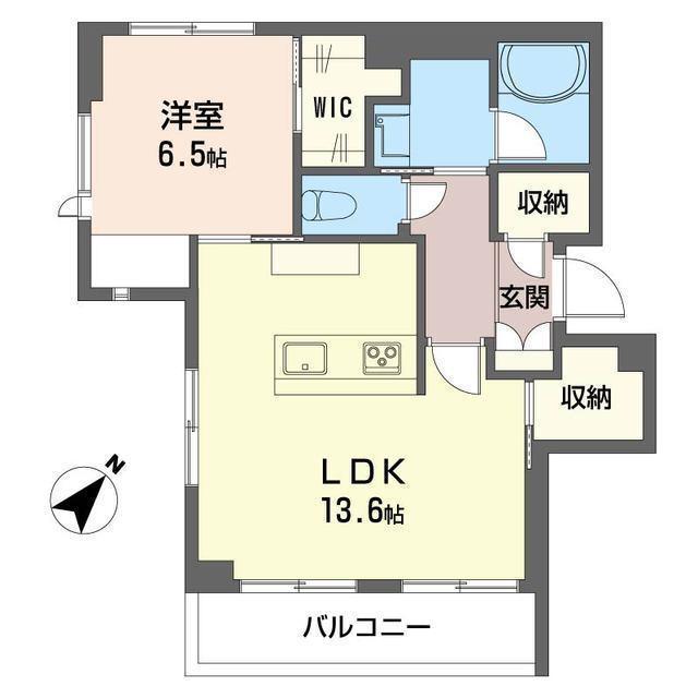 プリムローズハウス(1LDK/1階)の間取り写真