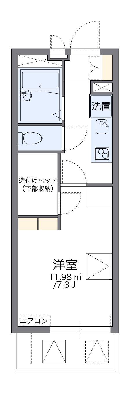 レオパレスA&K 津山(1K/3階)の間取り写真