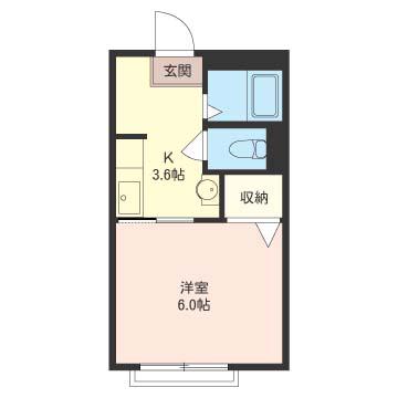 MAISON WAKO(1K/2階)の間取り写真