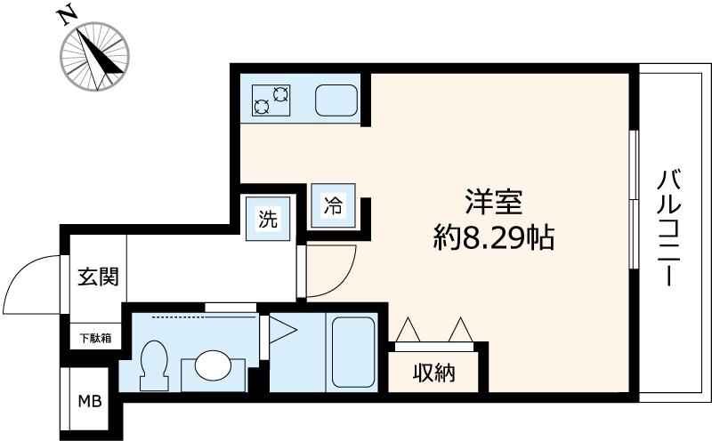 SANCTUAIRE赤羽(1K/1階)の間取り写真