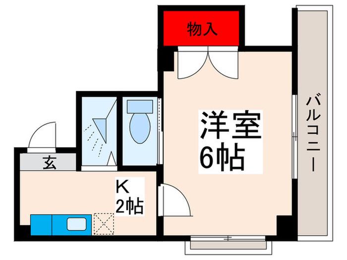 ハイム栄II(1K/2階)の間取り写真