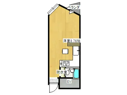 レジデンスセシモ(ワンルーム/3階)の間取り写真