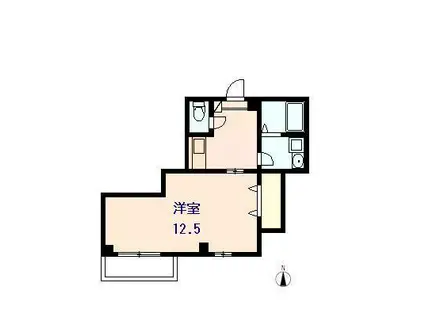 ミルフォード定森II(1K/6階)の間取り写真