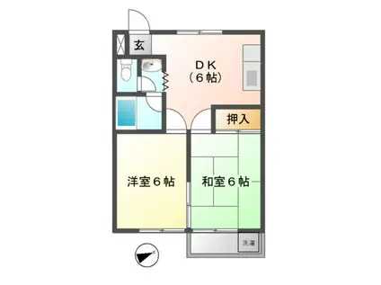 第二青木ビル(2DK/3階)の間取り写真