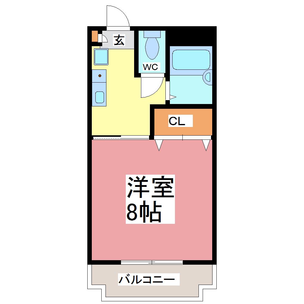 エトワール21(1K/1階)の間取り写真
