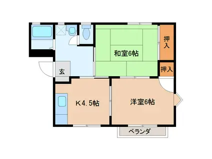 サンクルス(2K/2階)の間取り写真