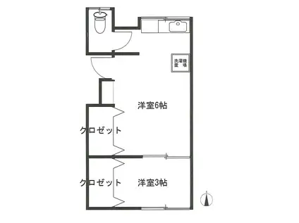 第4陶山荘(2K/2階)の間取り写真