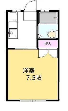 コートドール東(1K/1階)の間取り写真