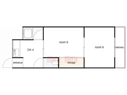 浜甲シーサイドマンション(2DK/3階)の間取り写真