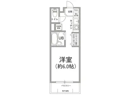コムズハウス千里中央I(1K/1階)の間取り写真