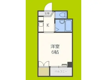 セラ北加賀屋B(ワンルーム/1階)の間取り写真