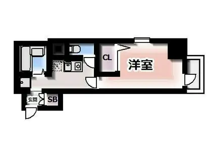 東林ビル(1K/9階)の間取り写真