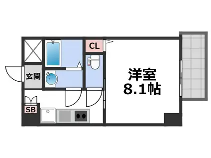 GLUCK MAISON S-SHINFUKAE 13(1K/2階)の間取り写真