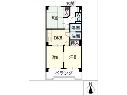 メゾン孝東(3DK/6階)の間取り写真