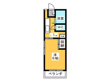 ハピネス宮崎(1K/1階)の間取り写真