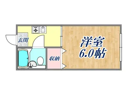 福徳荘(1K/2階)の間取り写真