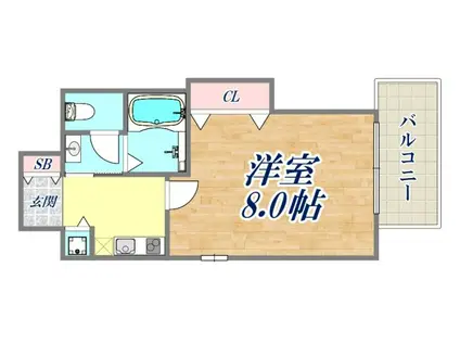 ビガーポリス133宝塚(1K/8階)の間取り写真