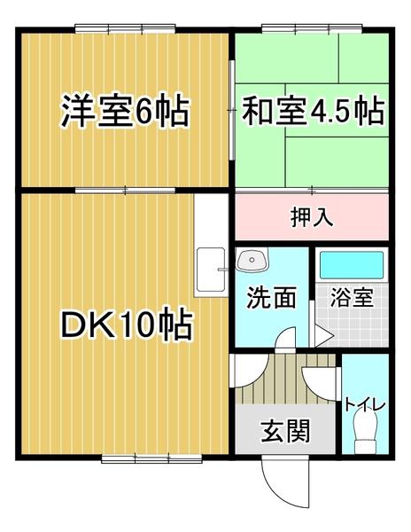 寿マンション(2DK/2階)の間取り写真